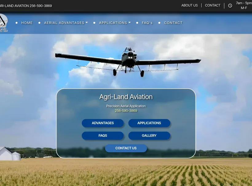 Agri-Land Aviation Crop Dusting Texas website