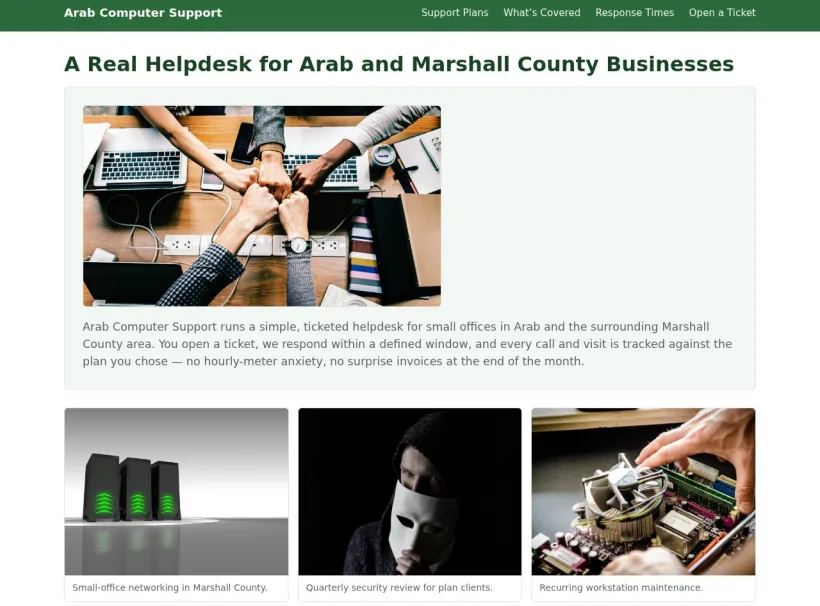 Arabcomputersupport website
