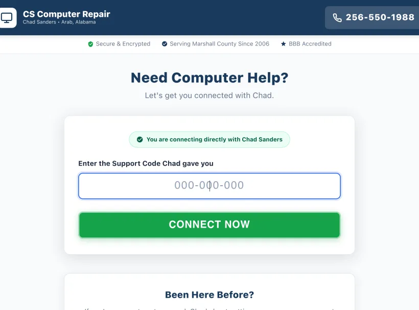 Chad Support website