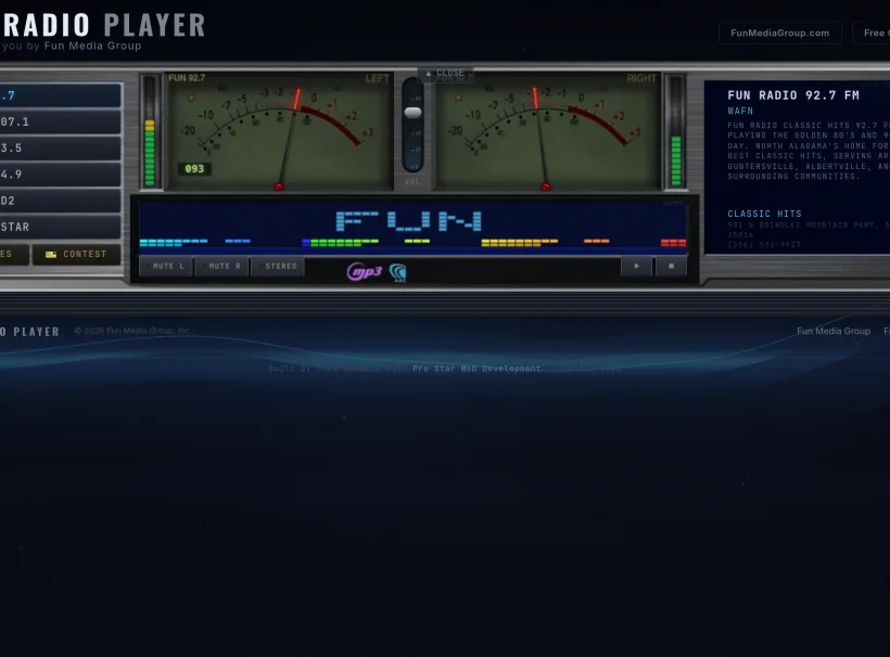 Fun Radio Player custom website