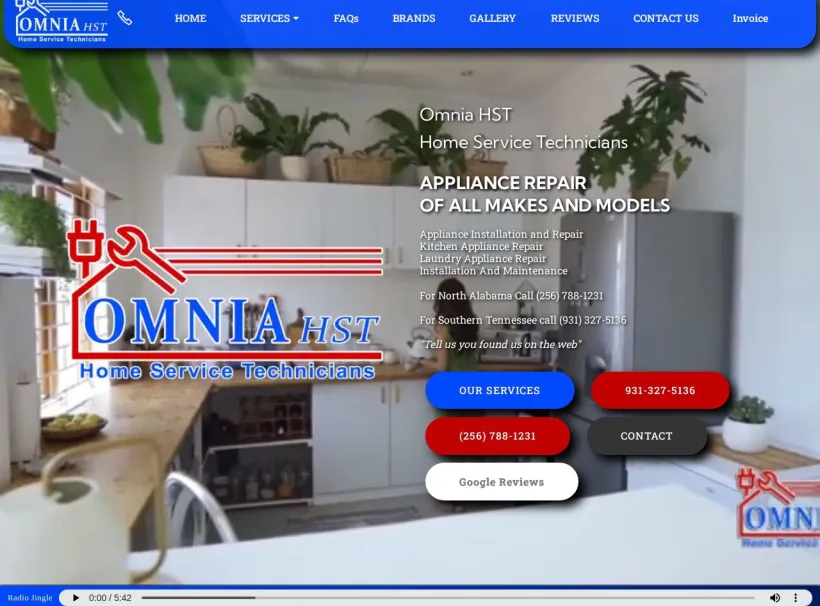 Omnia HST Appliance Repair HUNTSVILLE ALABAMA website