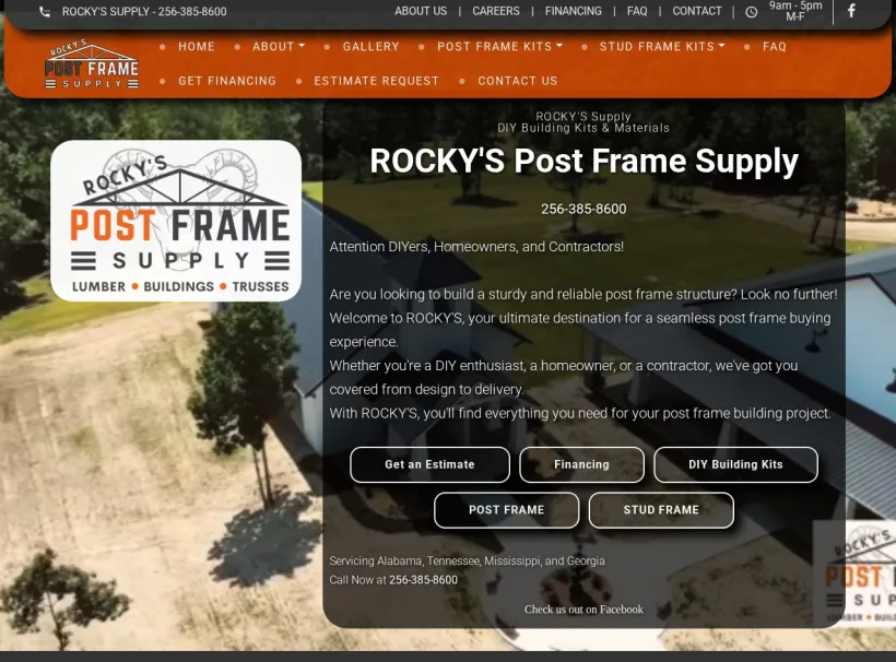 Rocky's Post Frame Building website