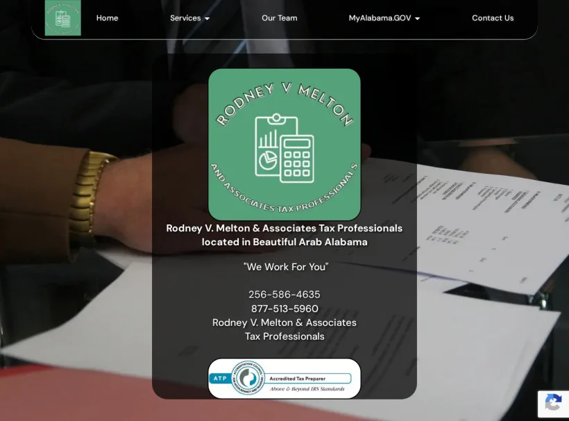 Rodney V Melton & Associates Tax Professionals custom website