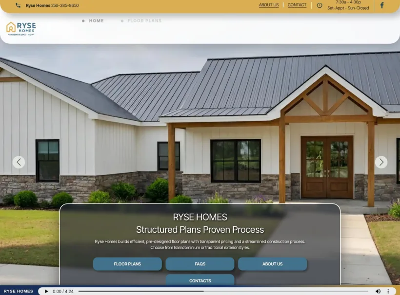 RYSE HOMES | Custom Home Kits in Marshall County AL custom website